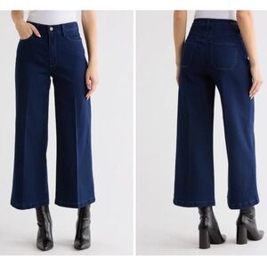 PAIGE Navy Wide Leg Crop Jeans